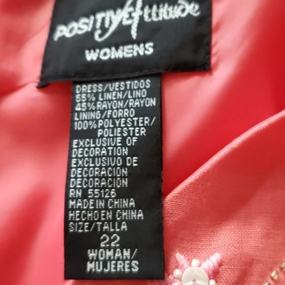 Positive Attitude Salmon Dress Sz.22, 5/$50 - Picture 6 of 7